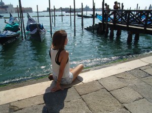 Sitting on the edge of Piazza San Marco staring at the wonderful view of Canale di San Marco.